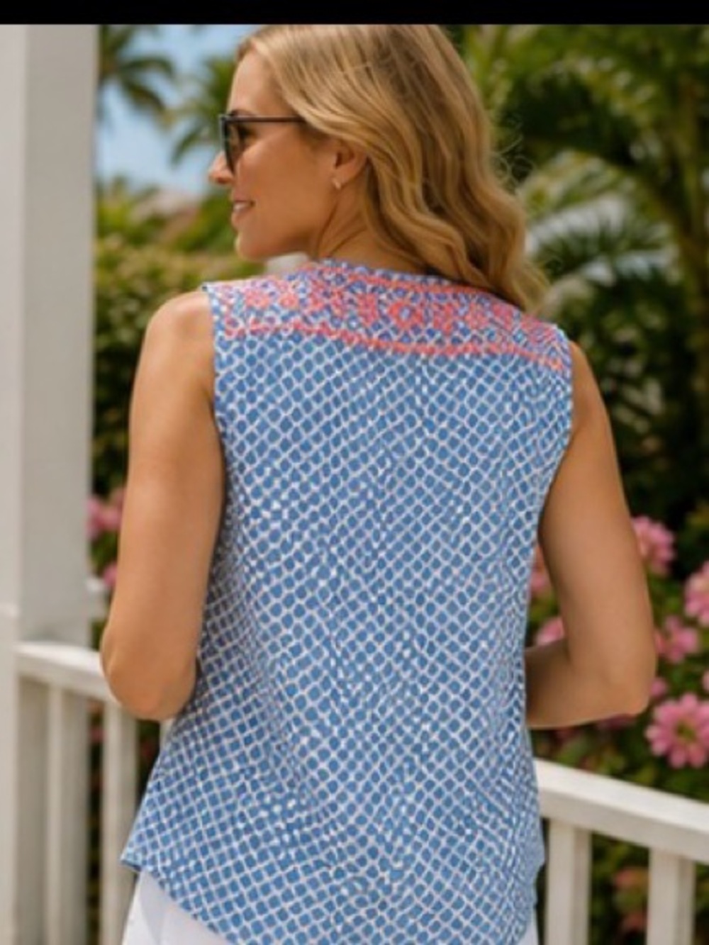 J.Crew Embroidered Tassel Top 4 Coastal Preppy Resort Boho Cotton - Picture 2 of 9